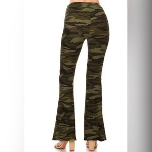 Camo Print Flared Bell Bottom Legging Palazzo Pant